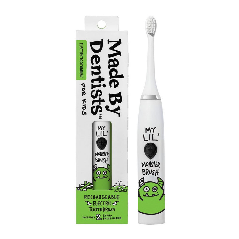 Made by Dentists Kids' Rechargeable Electric Toothbrush with 2 Replacement Toothbrush Heads and Charger - Monster