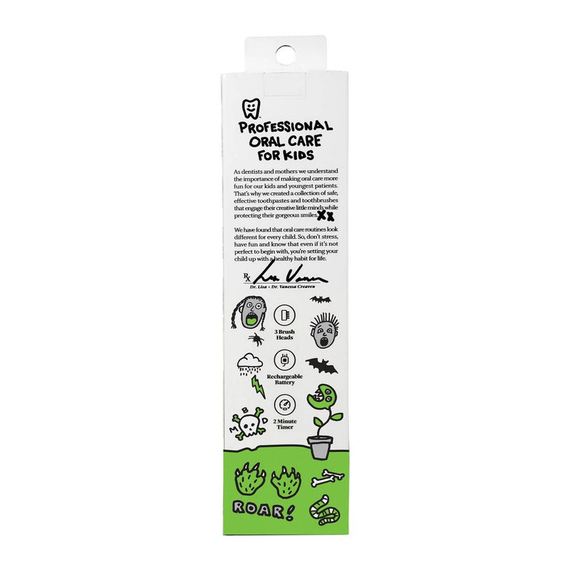 Made by Dentists Kids' Rechargeable Electric Toothbrush with 2 Replacement Toothbrush Heads and Charger - Monster