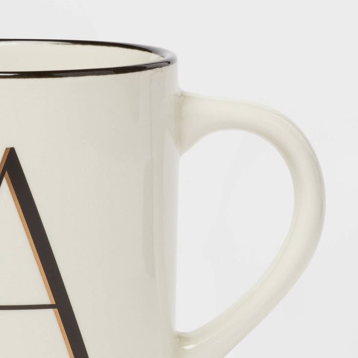 16oz Stoneware Monogram A Mug Ivory - Threshold