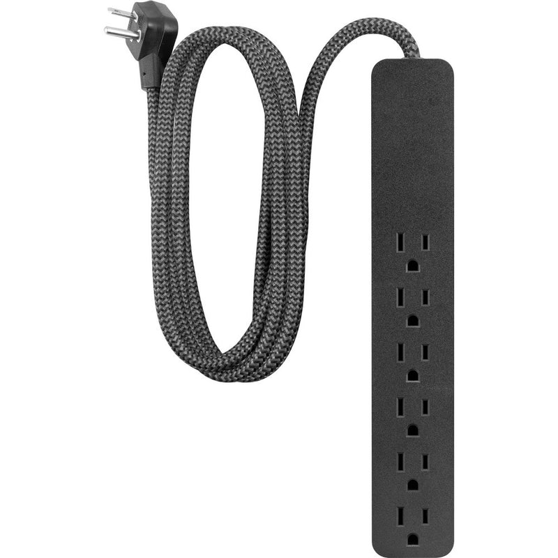 GE 6-Outlet Surge Protector 1560J 10' Braided Cord Black