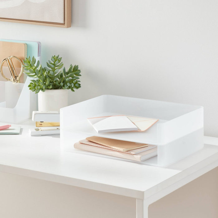 Plastic Stacking Letter Tray Clear - Brightroom
