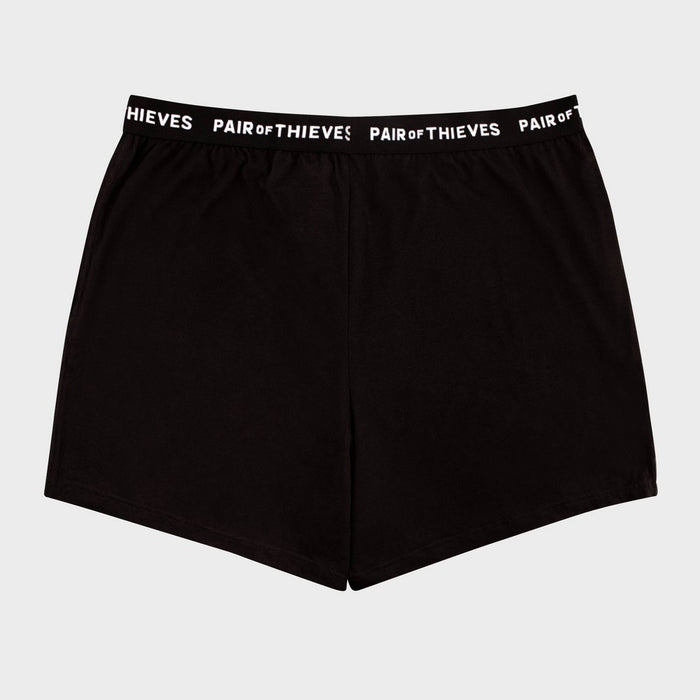 Pair of Thieves Men's Super Soft Boxer Shorts - Black M: Cotton & Viscose Blend, Mid Rise, Opaque