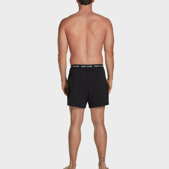 Pair of Thieves Men's Super Soft Boxer Shorts - Black M: Cotton & Viscose Blend, Mid Rise, Opaque