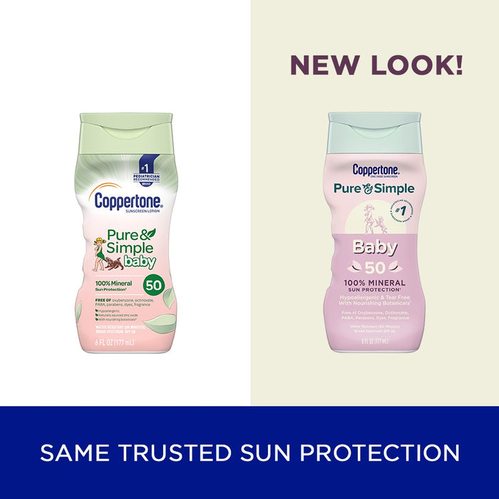 Coppertone Pure & Simple Baby Mineral Sunscreen - SPF 50 - 6 fl oz