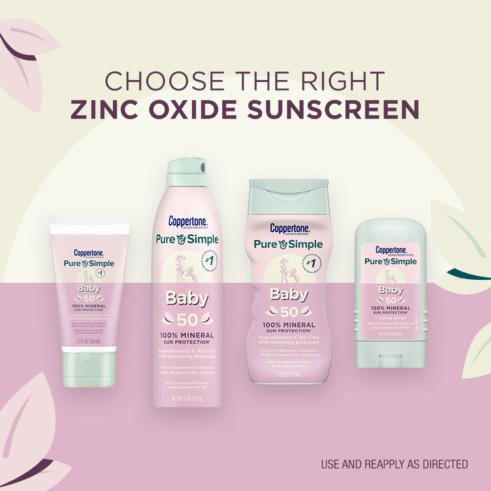Coppertone Pure & Simple Baby Mineral Sunscreen - SPF 50 - 6 fl oz