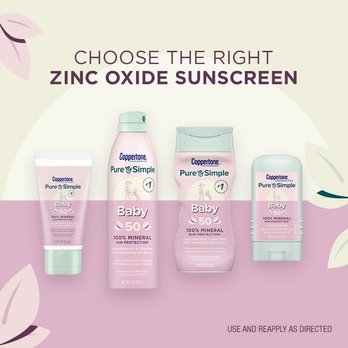 Coppertone Pure & Simple Baby Mineral Sunscreen - SPF 50 - 6 fl oz