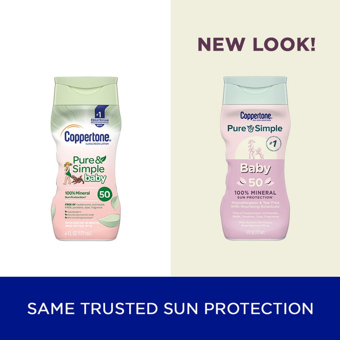 Coppertone Pure & Simple Baby Mineral Sunscreen - SPF 50 - 6 fl oz