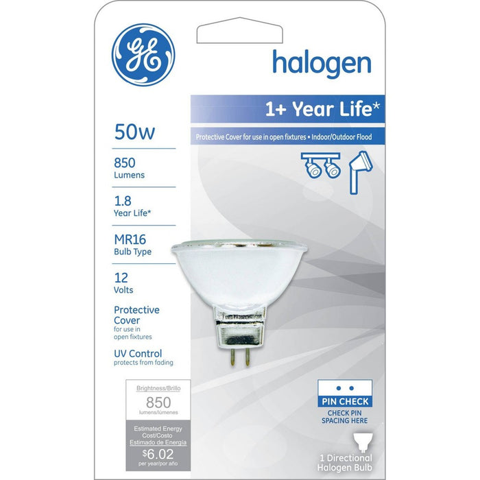 GE 50w MR16 Halogen Light Bulb White