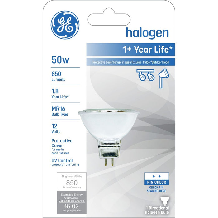 GE 50w MR16 Halogen Light Bulb White