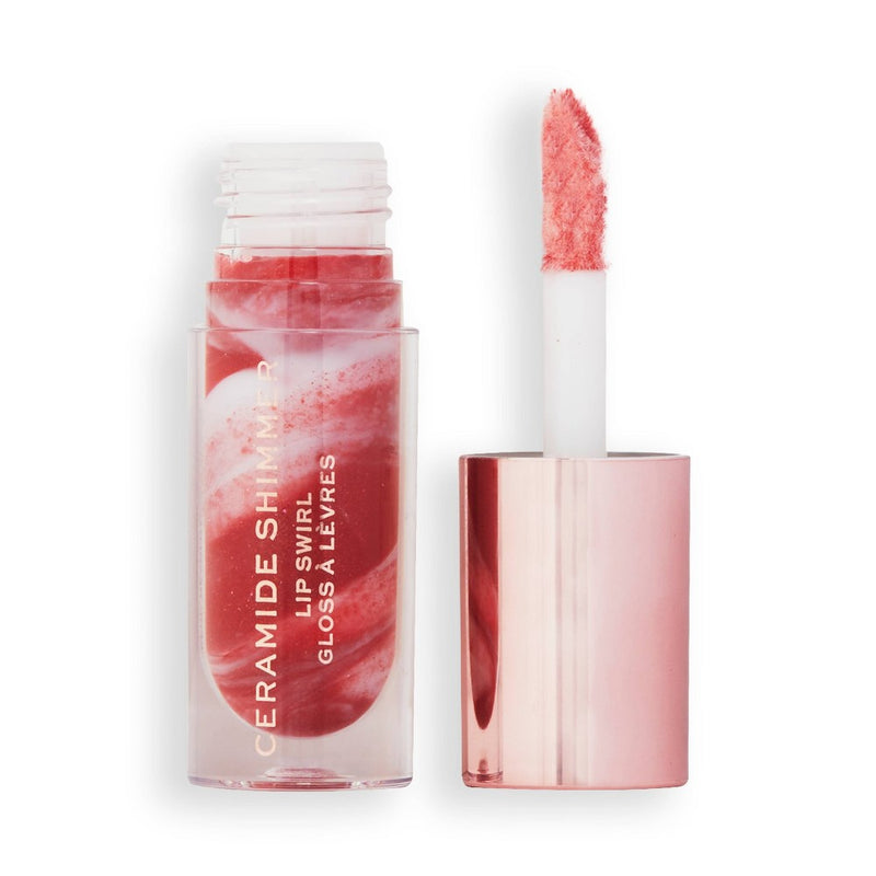Makeup Revolution Allure Ceramide Shimmer Lip - Swirl Out Out Red - 0.15oz