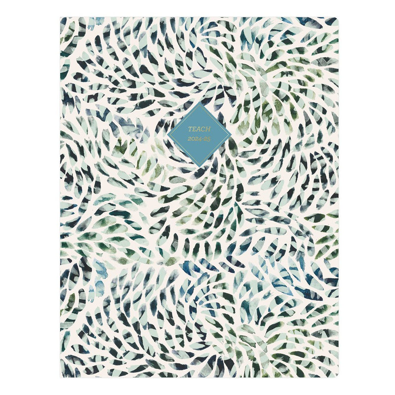 Blue Sky July 2024 - June 2025 8.5"x11" Monthly Stapled Teacher Lesson Planner Soft - uch LAC Windy Green