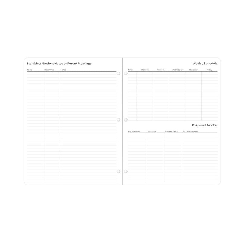 Blue Sky July 2024 - June 2025 8.5"x11" Monthly Stapled Teacher Lesson Planner Soft - uch LAC Windy Green