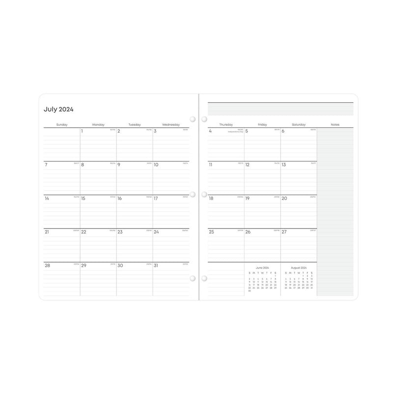 Blue Sky July 2024 - June 2025 8.5"x11" Monthly Stapled Teacher Lesson Planner Soft - uch LAC Windy Green