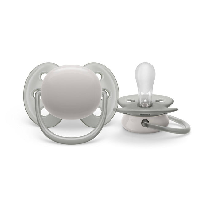 Avent Philips Ultra Soft Pacifier 6-18 Months - Beige/Dawn, Blue/Gray - 2pk