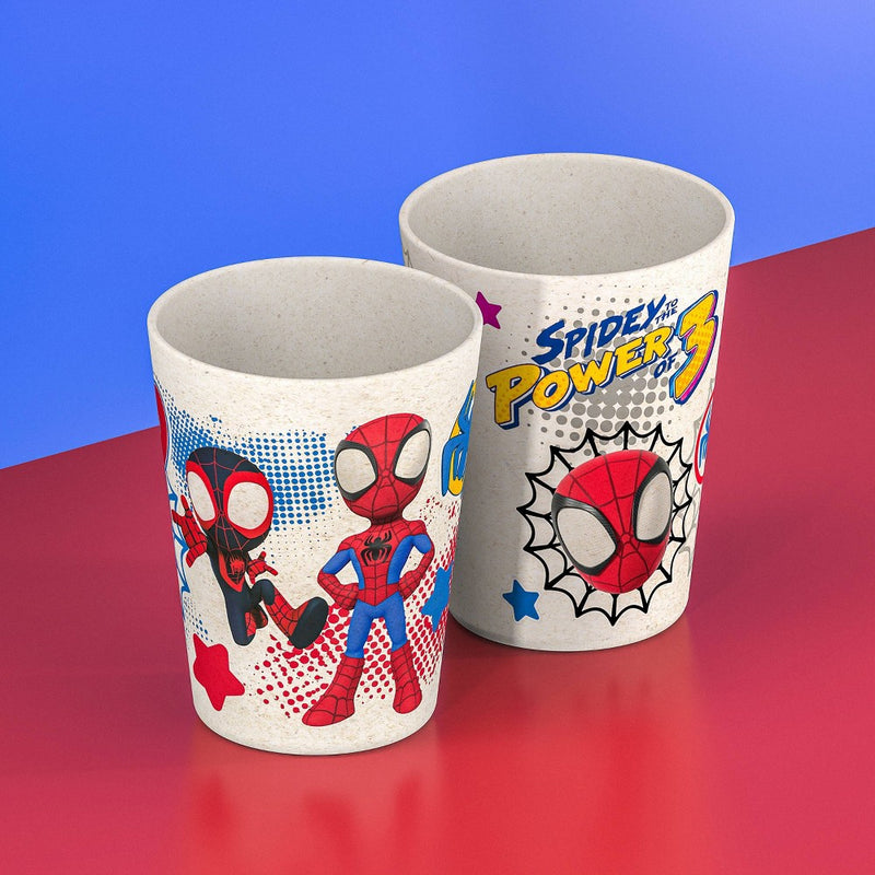 Zak Designs 2pk 10 fl oz Spidey and His Amazing Friends Melamine Tumblers Cream/Red