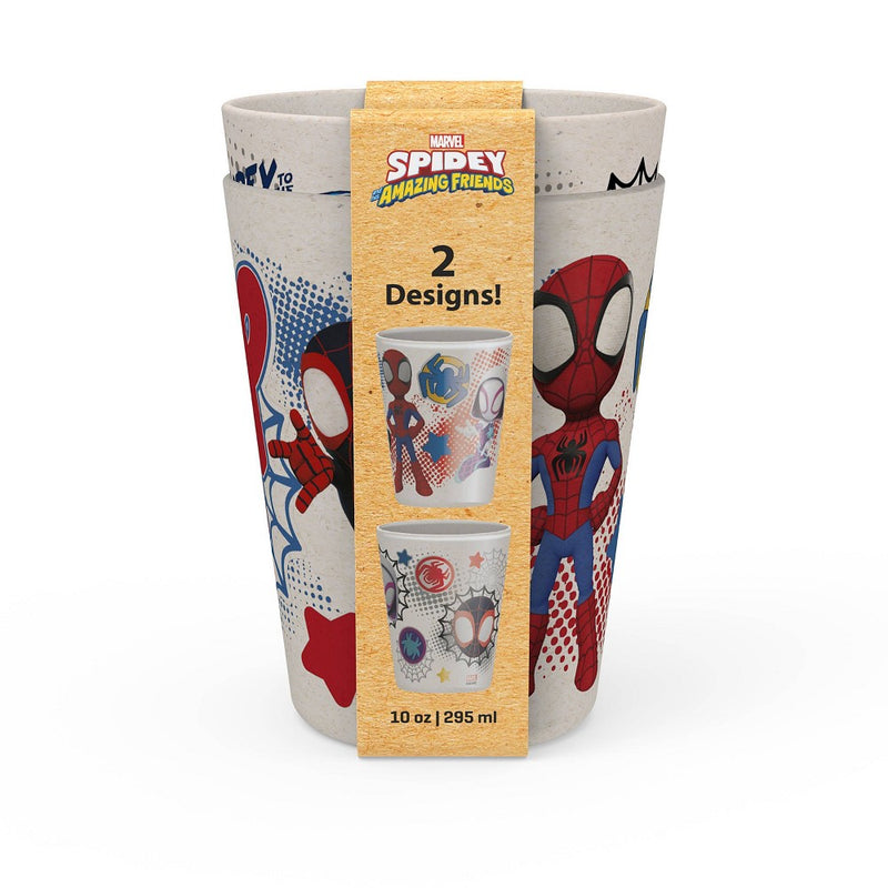 Zak Designs 2pk 10 fl oz Spidey and His Amazing Friends Melamine Tumblers Cream/Red