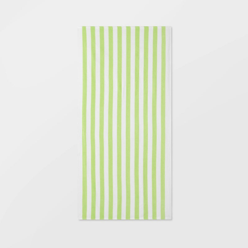 Striped Beach Towel Green - Sun Squad