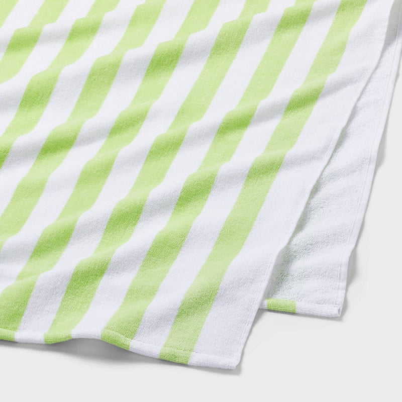 Striped Beach Towel Green - Sun Squad