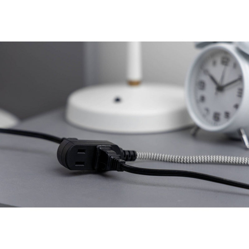 GE 3-Outlet Polarized Extension Cord 15' Braided Black/Gray