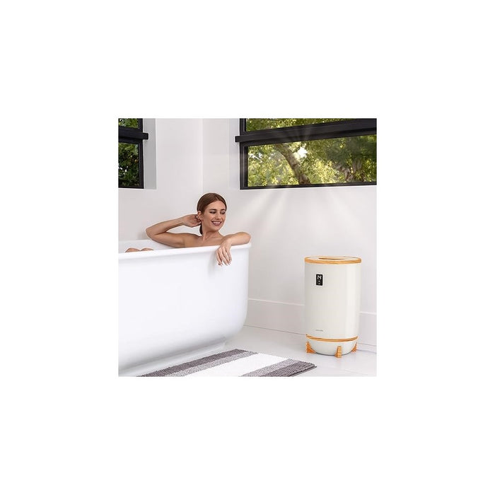 SereneLife Single Touch Towel Warmer with Aromatherapy, LED Ring, Large Blanket & Towel Heater, Gray