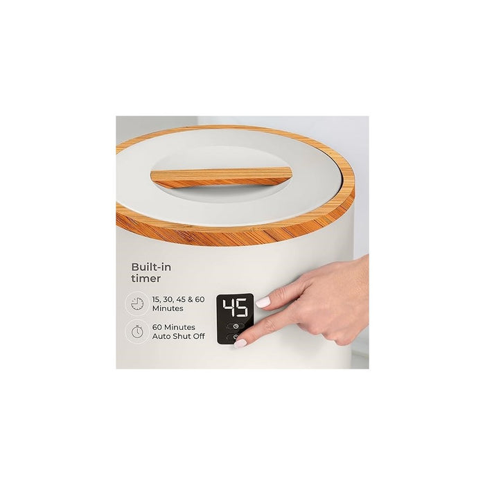 SereneLife Single Touch Towel Warmer with Aromatherapy, LED Ring, Large Blanket & Towel Heater, Gray