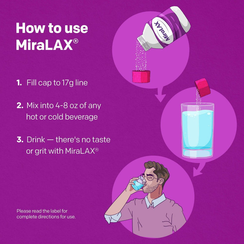 Miralax Gentle Constipation Relief 24 Doses without Harsh Side Effects Osmotic Laxative Powder - 14.4oz