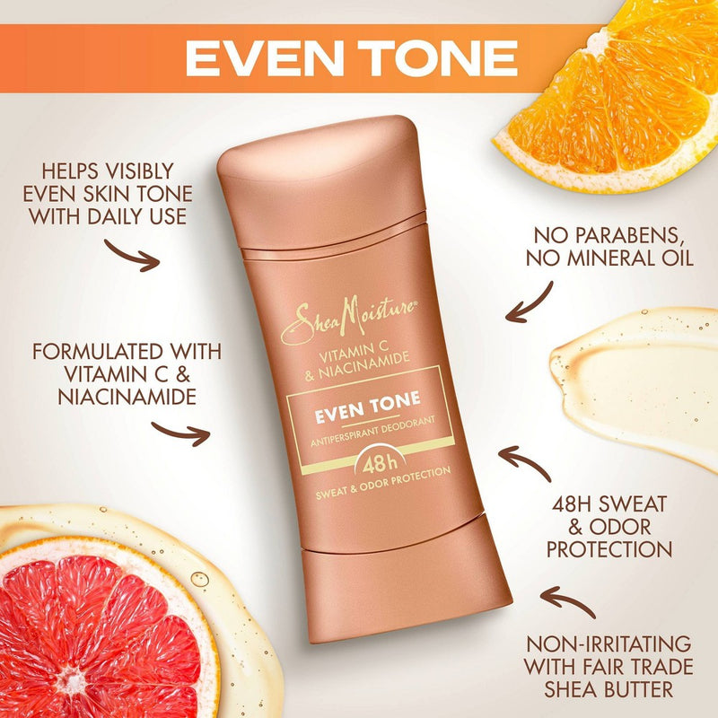 SheaMoisture Even Tone Antiperspirant Deodorant Stick with Vitamin C & Niacinamide - 2.6oz