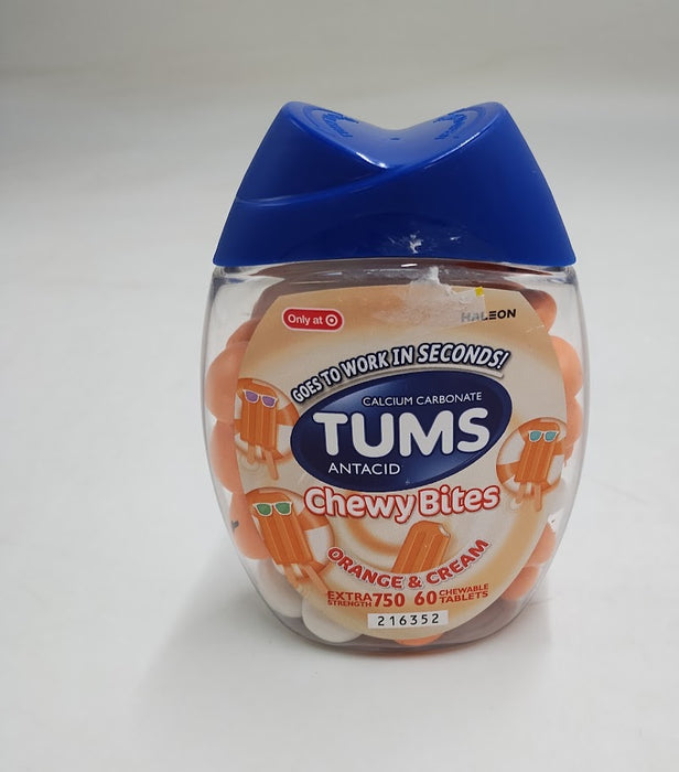 Tums Chewy Bites Orange and Cream Extra Strength - 60ct EXP :12/2027