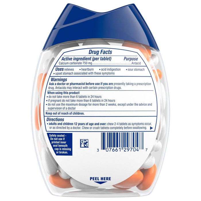 Tums Chewy Bites Orange and Cream Extra Strength Chewable Antacid for Heartburn - 60ct