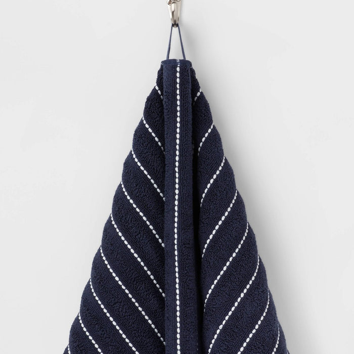 Performance Plus Hand Towel Navy Striped - Threshold