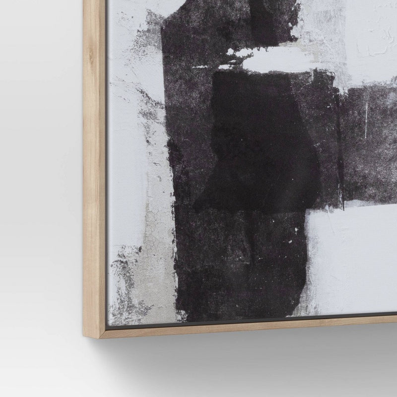 (Set of 2) 24" x 24" Framed Canvas Black - Threshold (LOCAL PICKUP ONLY)