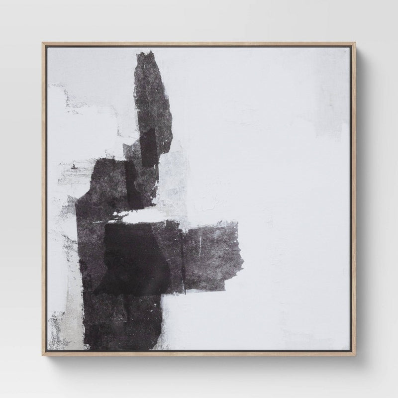 (Set of 2) 24" x 24" Framed Canvas Black - Threshold (LOCAL PICKUP ONLY)