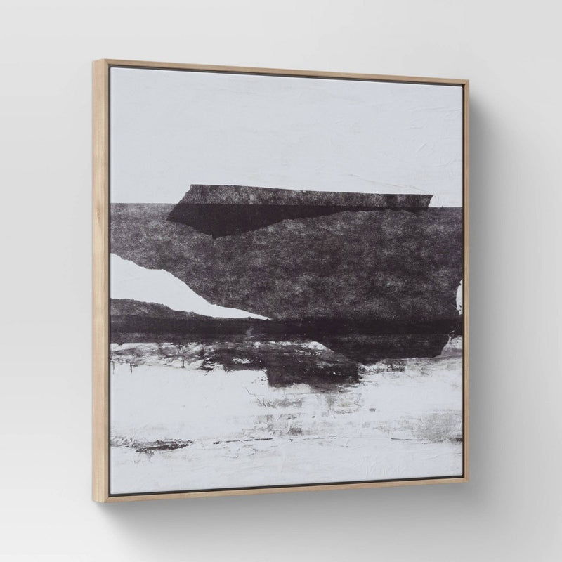 (Set of 2) 24" x 24" Framed Canvas Black - Threshold (LOCAL PICKUP ONLY)