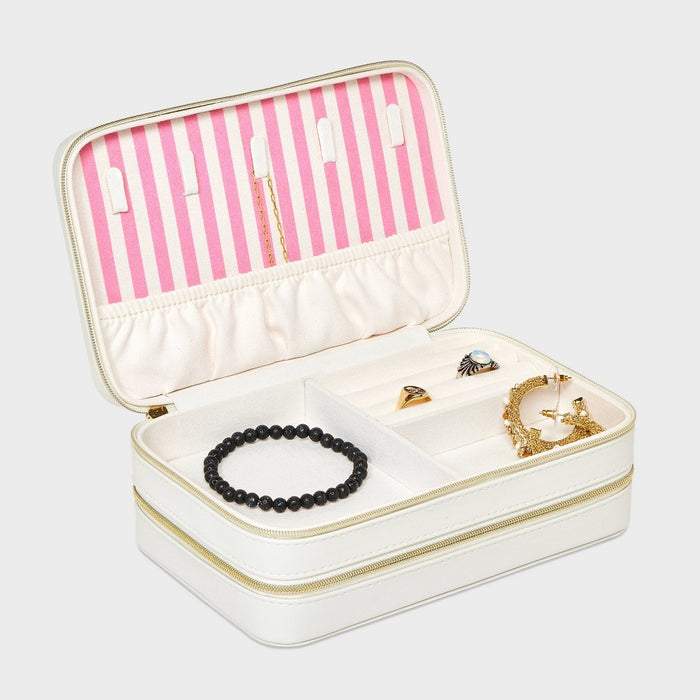 Layered Case Jewelry Organizer - A New Day Cream/Striped