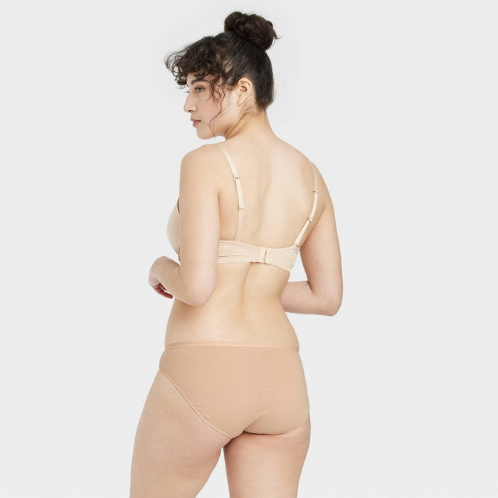 Women's 6pc Bikini Underwear - Auden Pink/Brown/White L