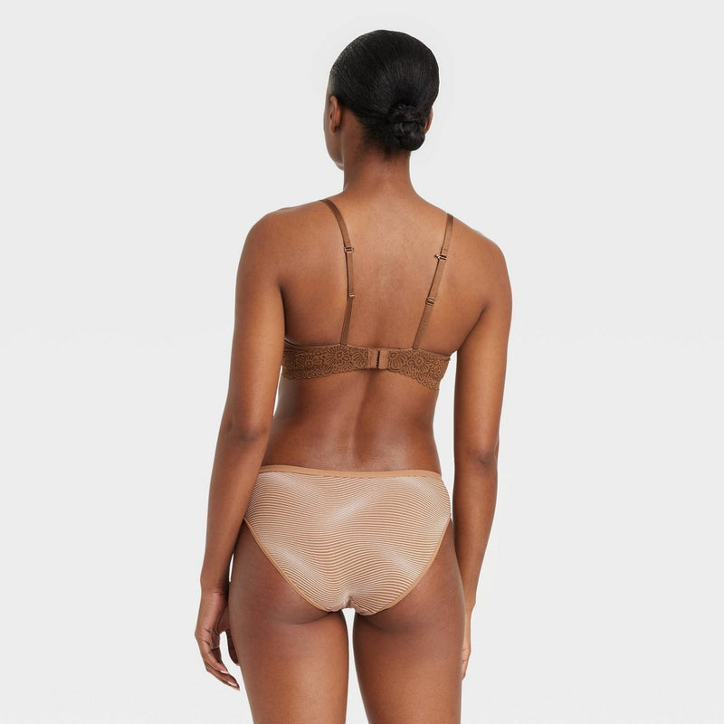 Women's 6pc Bikini Underwear - Auden Pink/Brown/White L