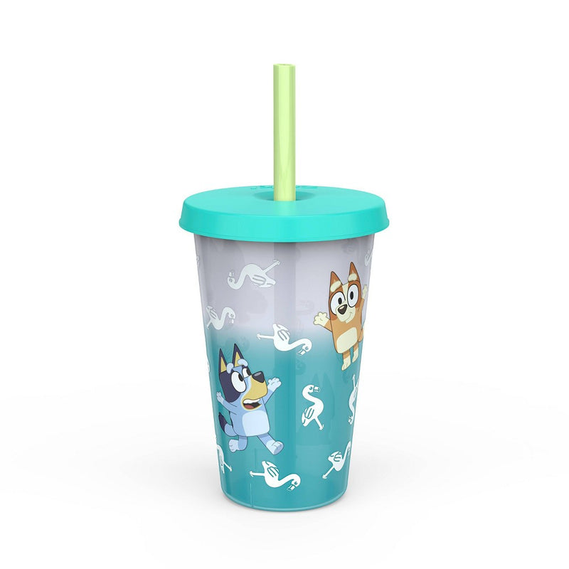 Zak Designs 4pk 16.5 fl oz Plastic Bluey Straw Tumbler Set