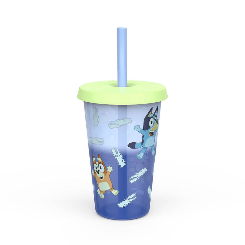 Zak Designs 4pk 16.5 fl oz Plastic Bluey Straw Tumbler Set