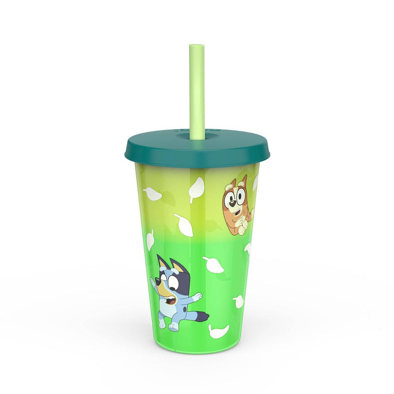 Zak Designs 4pk 16.5 fl oz Plastic Bluey Straw Tumbler Set