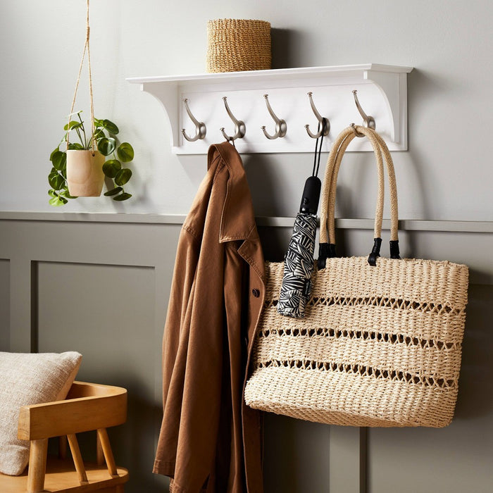 Wood Entryway with Shelf Ivory - Threshold (LOCAL PICKUP ONLY)