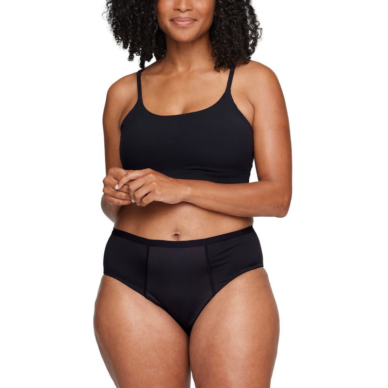 Proof. by Always Women's High-Rise Briefs, Overnight Absorbency Period Underwear -Large - Black