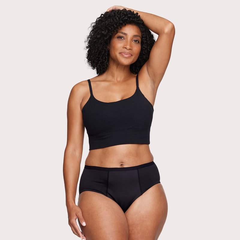 Proof. by Always Women's High-Rise Briefs, Overnight Absorbency Period Underwear -Large - Black