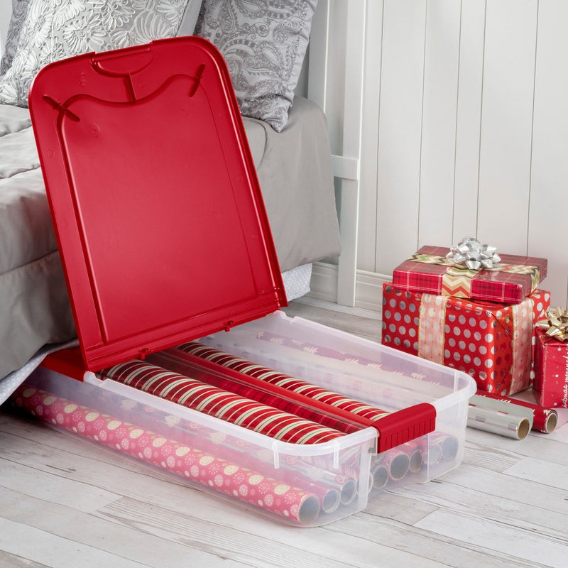 74qt Ultra Underbed Box Clear Red Lid - Brightroom (LOCAL PICKUP ONLY)