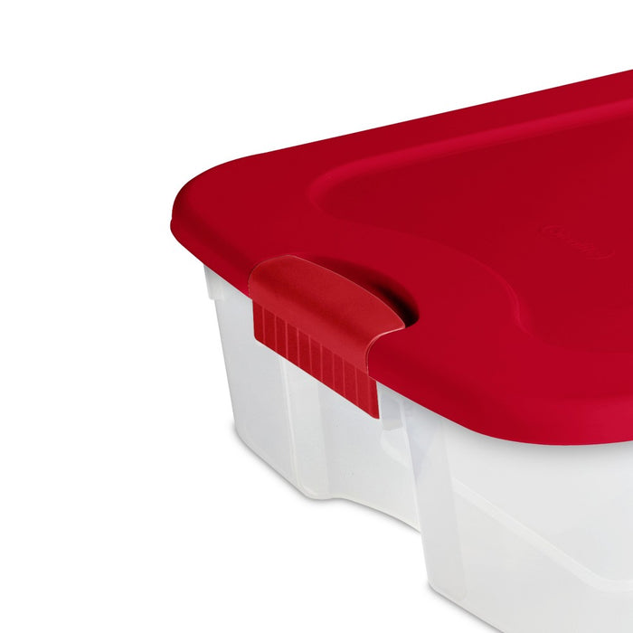 74qt Ultra Underbed Box Clear Red Lid - Brightroom