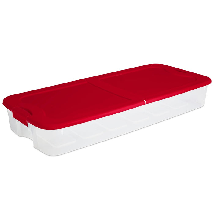 74qt Ultra Underbed Box Clear Red Lid - Brightroom