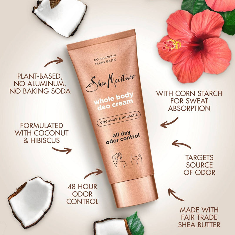 SheaMoisture Coconut & Hibiscus Whole Body Deodorant Cream - 2.5oz