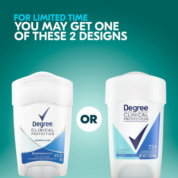 Degree Clinical Protection Shower Clean Antiperspirant & Deodorant Stick - 1.7oz