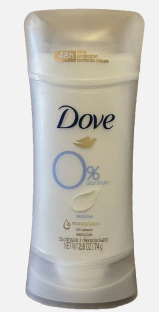 Dove Beauty 0% Aluminum Sensitive Skin Women's Deodorant Stick - 2.6oz