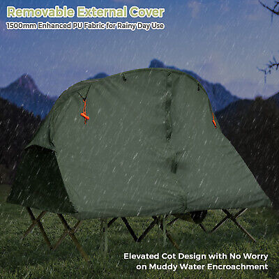 2-Person Camping Cot Tent 4-in-1 Folding Tent Bed W/ Waterproof External Cover (LOCAL PICKUP ONLY)