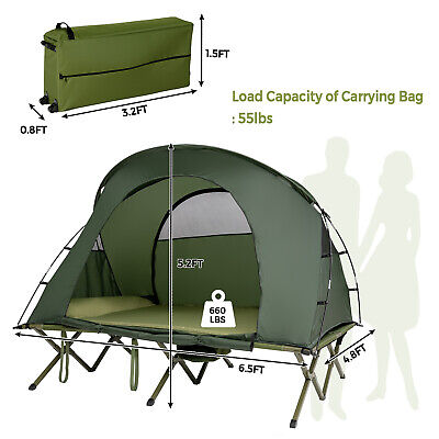 2-Person Camping Cot Tent 4-in-1 Folding Tent Bed W/ Waterproof External Cover (LOCAL PICKUP ONLY)